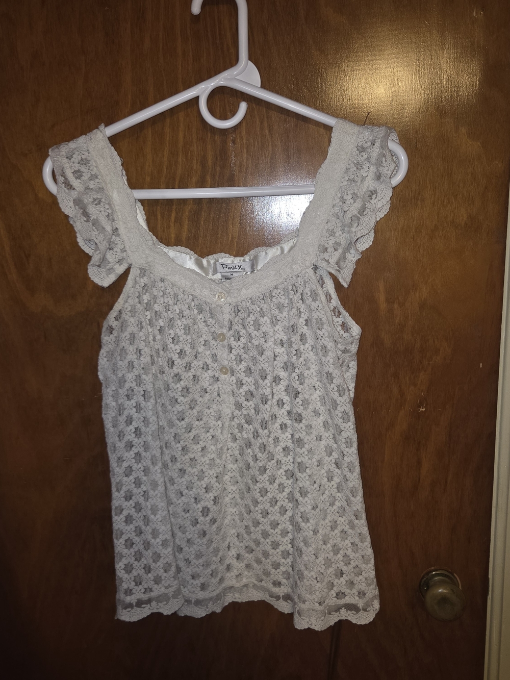 Pinky Cream Lace Crochet Camisole Top